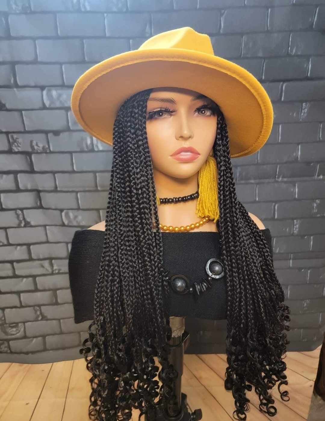 Braided Fedora Hat Wigs
